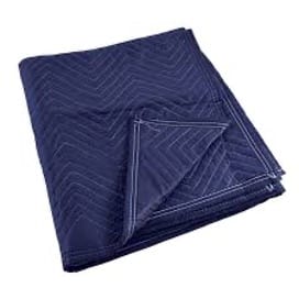 Couverture de déménagement bleue, conçue pour protéger les meubles et les objets fragiles lors du transport ou du stockage.